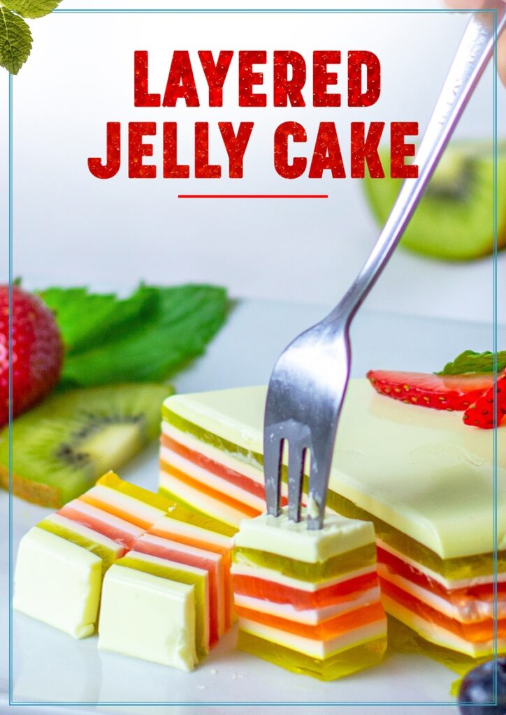 Layered Jelly cake Christmas recipe 