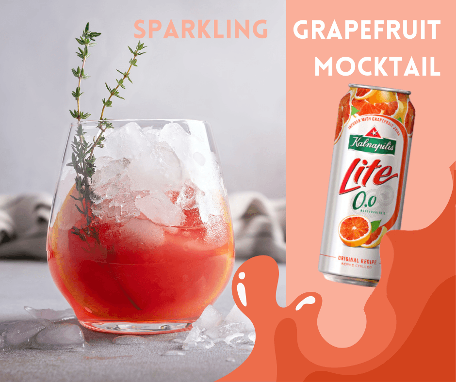 Sparkling grapefruit non-alcoholic cocktail 